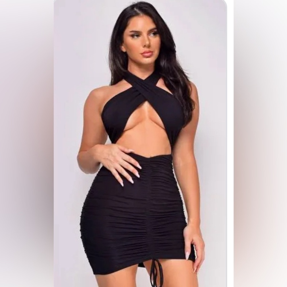 Cross cross halter top dress